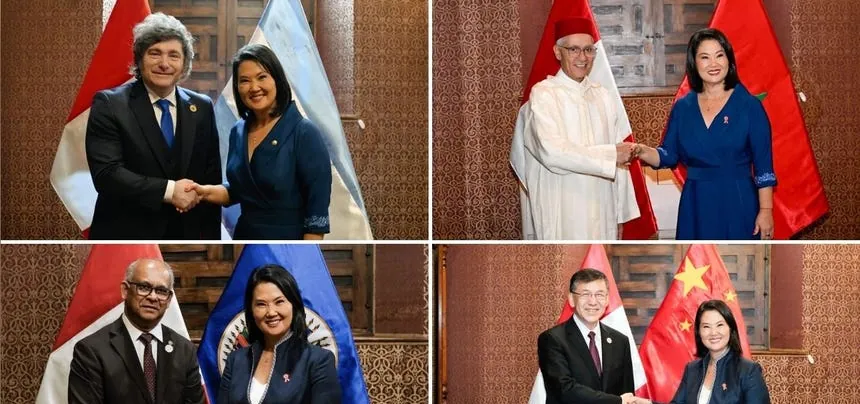 Keiko Fujimori sostuvo reuniones con delegaciones internacionales antes de asumir la Presidencia