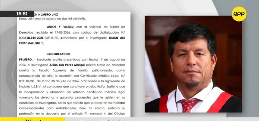 Diputado Julián Pérez pide al Poder Judicial excluir como prueba certificado médico legal sobre presunta agresión a su expareja