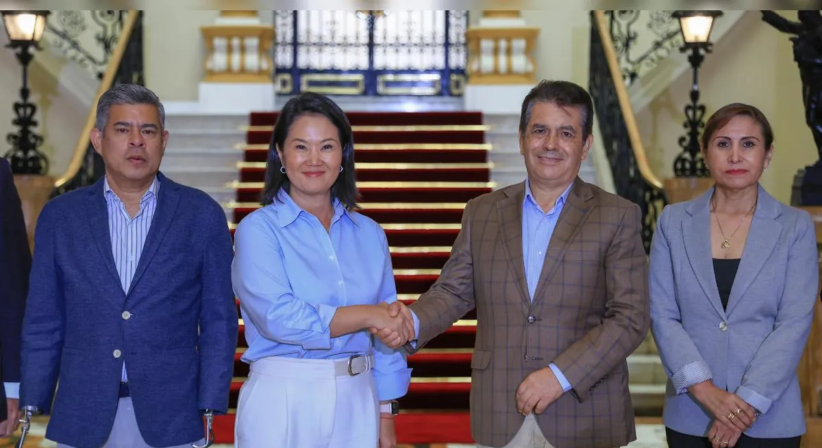 Keiko Fujimori se reúne en Palacio de Gobierno con Tomás Gálvez y Patricia Benavides