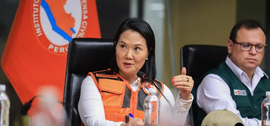 Keiko Fujimori anunció que se declarará en emergencia los distritos y regiones afectados por lluvias