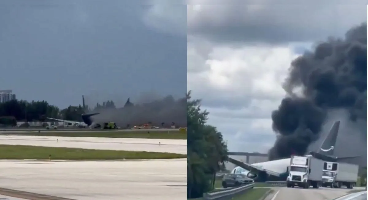 Avión de carga de Amazon se despista en el aeropuerto de Miami y deja al menos cinco muertos