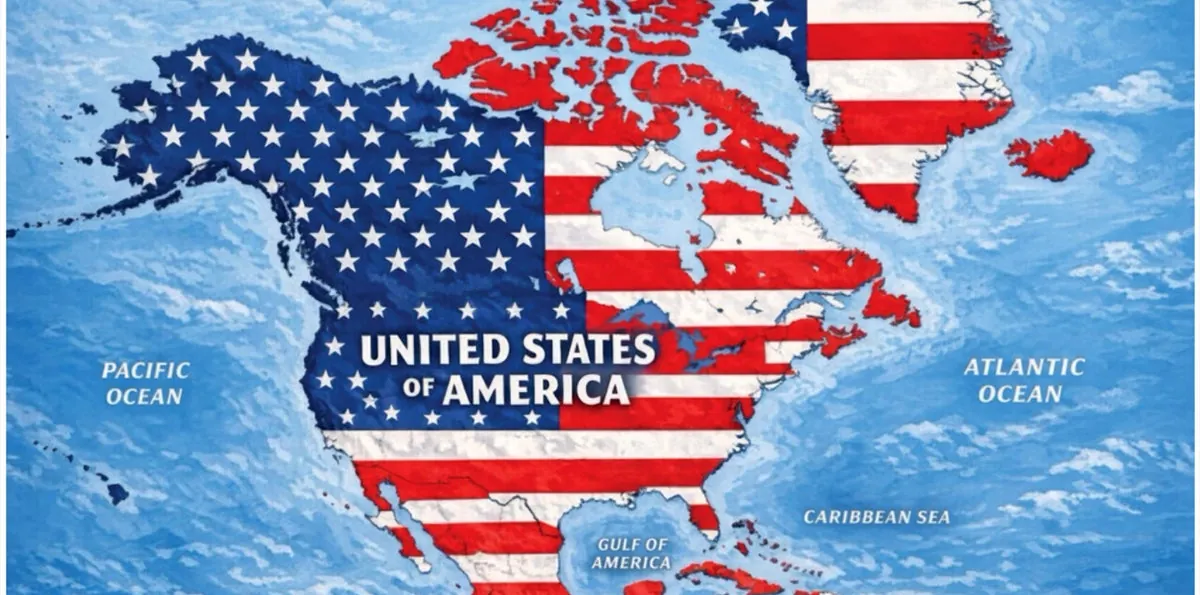 Trump publica un mapa en el que la bandera estadounidense cubre México, el Caribe y Canadá