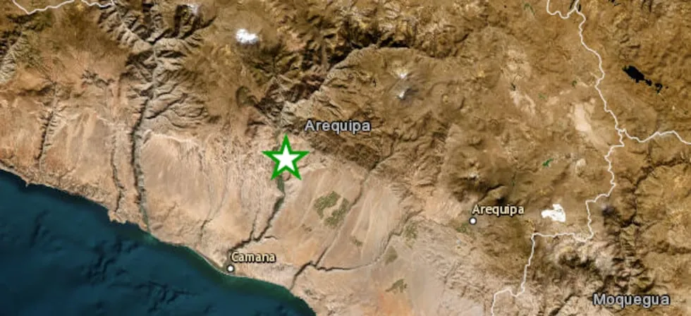 Sismo de magnitud 5.1 se registró esta mañana en Arequipa, según el IGP