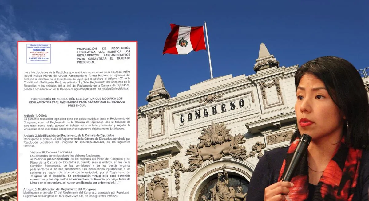 Indira Huilca presenta proyecto de ley para garantizar el trabajo presencial en el Congreso