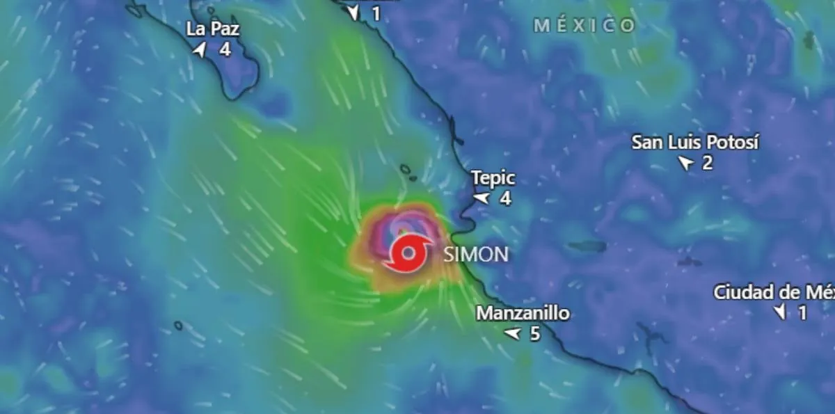 Huracán Simón se debilita a categoría 2: mapa de trayectoria EN VIVO, estados en alerta y pronósticos en México
